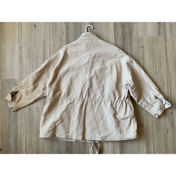 H&M Women's SMALL 4-Pocket Zip Button Tie-Waist Casual Jacket Utility Outdoor - Picture 8 of 12